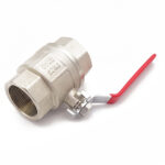 QLF red lever ball valve PN25 1.1/2 "FxF WRAS