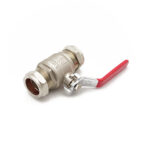 QLC red lever ball valve PN25 28mm CxC WRAS
