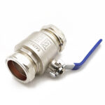 QLC blue lever ball valve PN25 54mm CxC WRAS