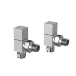 Pro Plus Chrome Radiator Valve Angled Pair Square Handwheel