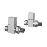 Pro Plus Chrome Radiator Valve Straight Pair Square Handwheel
