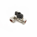 QQL iso valve tee 15mm CP c/w lever WRAS