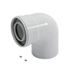 Baxi/Main/Pott Flue Bend 90 Degree inc Fixing Screws