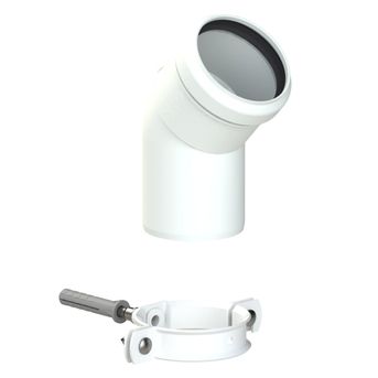 Product image for SKU 105347BK Vaillant Elbow 87 Deg DN60 White - Image 1