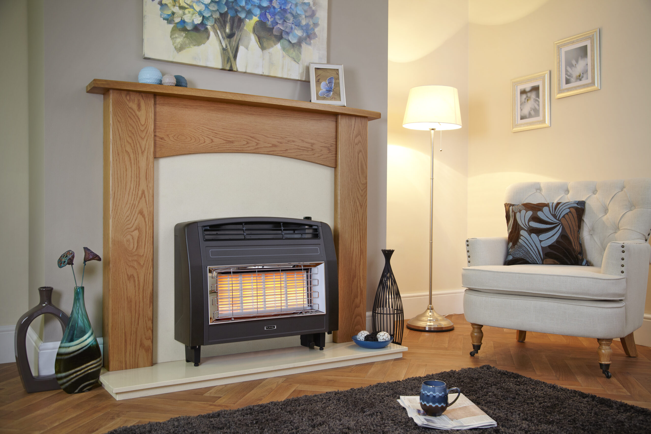 109104BN-1.jpg Flavel Strata Radiant Gas Fire Brown Electronic - Image 1
