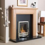 Flavel Linear HE Polished Sliver Gas Fire Coal
