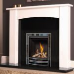 Flavel Romance Inset Gas Fire Manual Control Logs Black Nickel Chrome