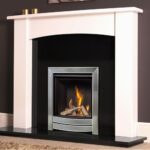 Flavel Romance Inset Gas Fire Manual Control Logs Satin Silver Chrome