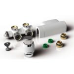 Stelrad Centre Tap TRV Set Straight Chrome