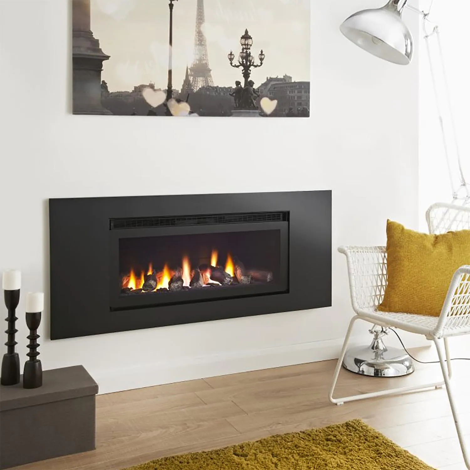 Product image for SKU 115507BB Crystal Denver Graphite Trim With Black Brick Interior Logs - Image 1