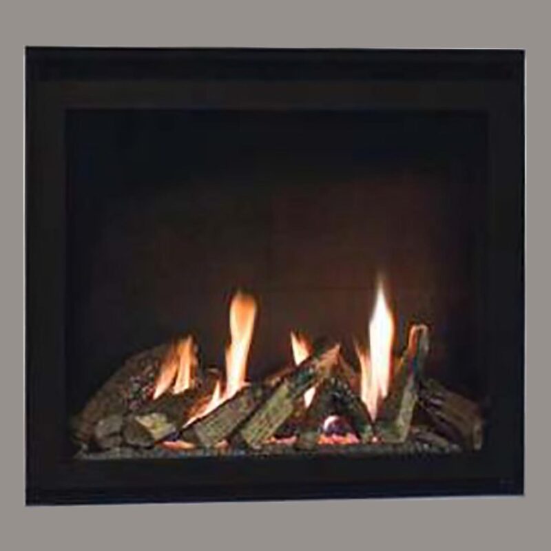 Product image for SKU 115524BK Crystal Tulsa Brushed Trim With Black Plain Interior Logs - Image 1