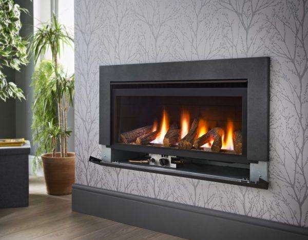 Product image for SKU 115525BB Crystal Boston MK2 RC Black Inset Logs Graphite Sparkle - Image 1