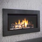 Crystal Boston Wide Black Fascia Manual Control Fire Logs