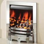 Crystal Gem Inset Gas Fire Cls Black Sides Brushed Steel Trim