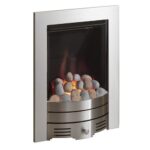 Crystal Diamond Contempory Inset Fire MC Pebble Brushed Steel