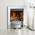 Crystal Gem Inset Contemporary Trim Brushed Steel Manual Pebbles