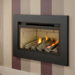 Crystal Boston CF1 Inset Fire RC Logs Black Inter Graphite Trim