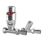 Drayton TRV4 15mm Straight Valve & LS Anthracite With Chrome Cap