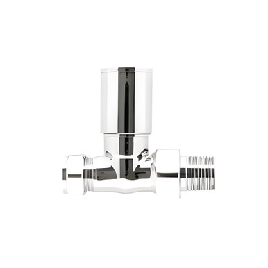 Product image for SKU 135401 Pro 15mm Chrome Straight Towel Rail Valve (Pair/1 Box) - Image 1