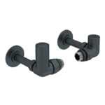 Round Angled Valve Anthracite - Pair
