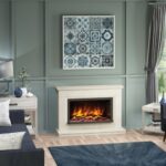 Be Modern 48" Vistus Pryzm 5D 750 Marble Surround(Manila)(Inc MDF)