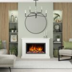 Be Modern 48" Vistus Pryzm 5D 750 Marble Surround(White)(Inc MDF)