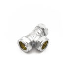 Prima Plus chrome comp equal tee 22mm