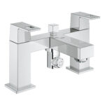 25137000 Euro Cube Deck 2H Bath Shower Mixer Chrome