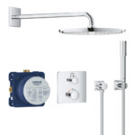 Grohtherm Square Concealed Bundle Cosmo - Wall Head & Holder Chrome