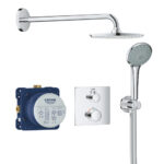 Grohtherm Sq Conc Bundle Euphorian Cosmo - Wall Head & Holder Chrome