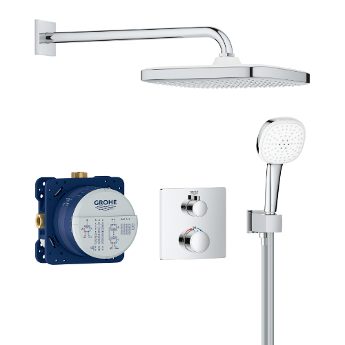 299408CP-1.jpg Grohe 2 Func Sq Shr Set 250 (Rot Contr) Chrome - Image 1