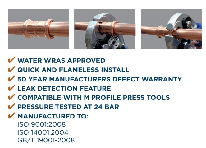 Product image for SKU 30076404 PrimaPress Pressfit 90 deg Street Elbow 66.7mm - Image 1