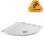 **MX Antislip 900 x 800mm ABS Stone Offset Quad Shower Tray Right Hand