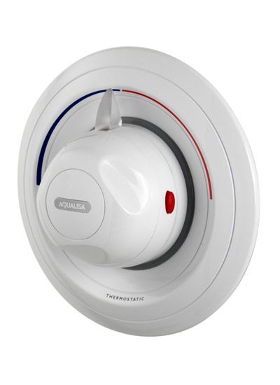345025WT-1.jpg Aqualisa Aquavalve Semi-Rec Thermostatic Shower Mixer White - Image 1