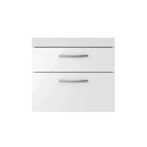 Product image for SKU 352003GG Fresssh Alba 600mm WH 2 Drawer Basin Unit Gloss Grey & Basin - Image 1