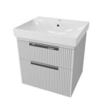 Fresssh Alba 500mm WH 2 Drawer Basin Unit Black & Basin