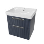 Fresssh Alba 500mm WH 2 Drawer Basin Unit Gloss Grey & Basin