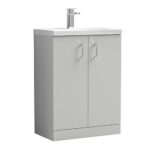 **Fresssh Alba L Shaped Combo Unit - 600mm Vanity Unit Grey Brown Avol