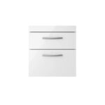 Fresssh Alba 500mm W/H 2 Drawer Basin Unit Gloss White(Req's Basin)
