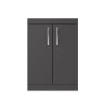 Fresssh Alba 600mm F/S 2 Door Basin Unit Only Gloss Grey