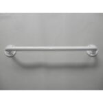 Round Flange Grab Rail Steel Exposed Fixings 25mm x 455mm White
