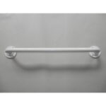 Round Flange Grab Rail Steel Exposed Fixings 25mm x 610mm White