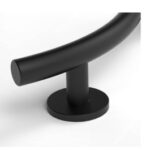 Luxury Grab Rail Curved Stainless Steel Conc Fixings 355mm Matt Black