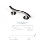 Luxury Grab Rail Curved Stainless Steel Conc Fixings 620mm Matt Black