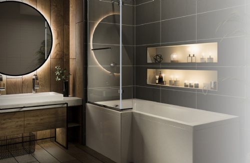 352887WT-1.jpg Fresssh Solarna 1700 L-Shaped Front Bath Panel White - Image 1