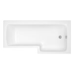 Fresssh Solarna 1500x850x700 L Shaped Shower Bath RH White