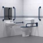 Close Coupled Doc M Toilet Pack Steel Exposed Fittings PB Dark Blue