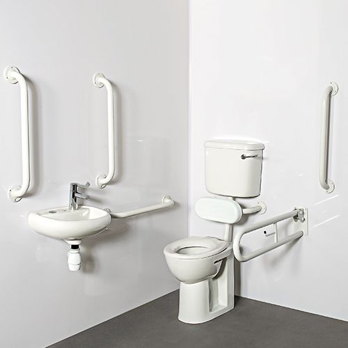 353206WT-1.jpg **Low Level Doc M Pack Steel Exposed Fixings White - Image 1