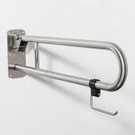 Removable Toilet Roll Holder For SSteel Hinged Support Rail Satin