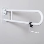 Removable Toilet Roll Holder For SSteel Hinged Support Rail White